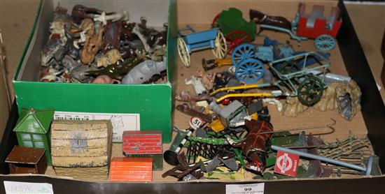 Collection of lead farm animals, etc.